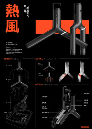 热风 -- 便携式烘干衣架