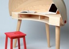 可伸缩木甲壳的概念书桌Duplex Workspace