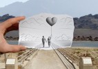 ben heine 手绘铅笔画与现实的合影