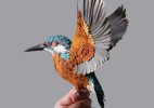 栩栩如生的纸鸟作品