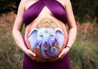 孕妇肚皮彩绘，迎接新生命