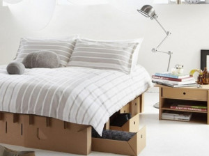 折叠便携纸质纸板卧室家具 简单到了极点的创意设计