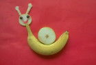 教你用水果制作有趣可爱的儿童DIY拼贴画蜗牛