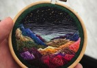 用针线“画出”美丽的自然景观