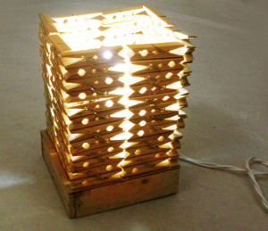 竹夹子手工DIY漂亮的台灯做法图解教程