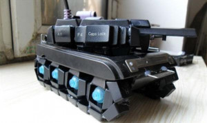 坦克模型制作教程 用废键盘制作个性玩具DIY方法