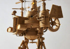奇幻的纸板机器人模型，每个作品需耗费几个月时间