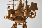 奇幻的纸板机器人模型,每个作品需耗费几个月时间