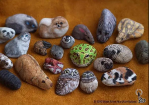 太可爱了！日本艺术家将石头画成小动物