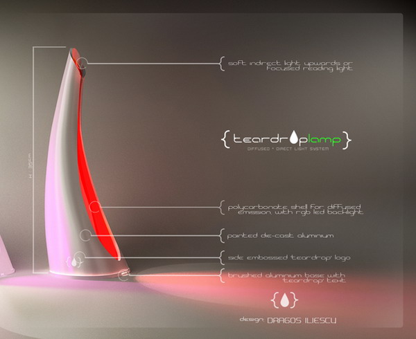 泪滴设计的床头灯