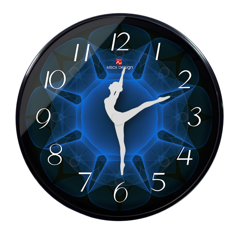 创意芭蕾跳舞时钟 舞蹈室装饰瑜伽挂钟