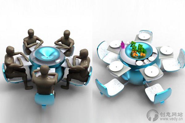 模块化的组合创意餐桌设计