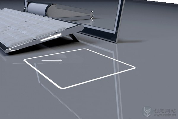 透明效果的惠普概念电脑设计