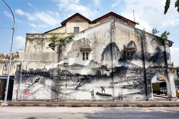 艺术家Ernest Zacharevic的错觉街头艺术