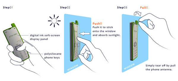 可随意粘贴的太阳能手机