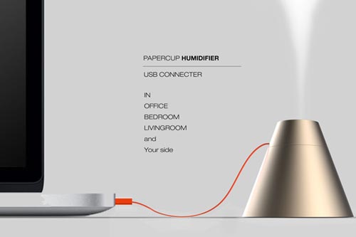 Kim Dae Young设计的创意火山纸杯加湿器