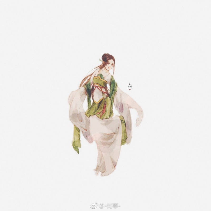 超美的古装女子手绘图片