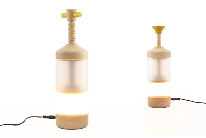 英国活塞控制灯光亮度的创意台灯（DiMO Lamp）