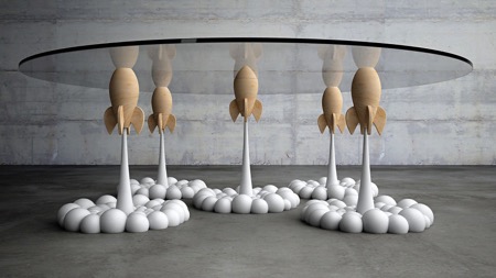 创意火箭咖啡桌（“Rocket Coffee Table”）