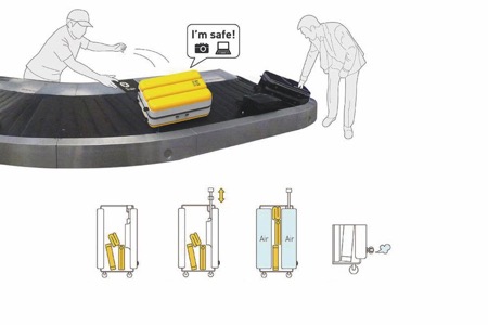 内藏充气囊的创意行李箱（Air Pack）