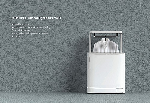 Jiyeun Yoon为单身汉设计的弹出式洗衣机