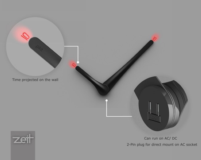 印度工业设计师Uttam Banerjee的LED概念挂钟ZEIT
