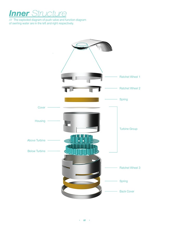 设计师Simin Qiu设计的Swirl漩涡概念水龙头