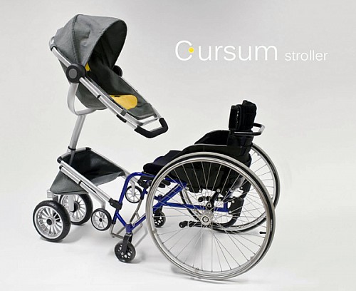 同轮椅完美搭配使用的婴儿车