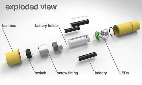 Jordan Koroknai设计的创意竹子手电筒