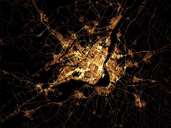 绚丽的城市夜间地图