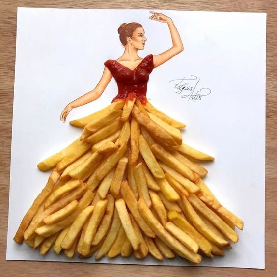 用薯条做裙子原来这么美