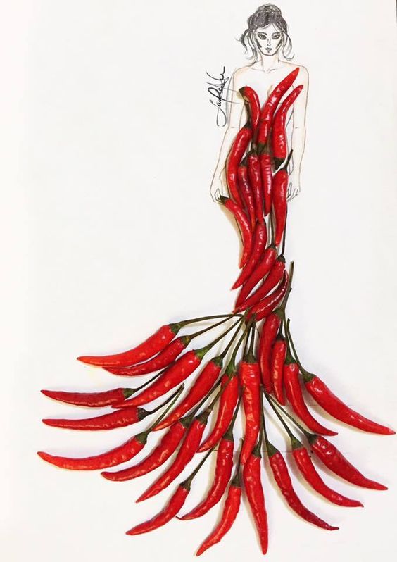 最美的辣椒艺术作品-----辣椒裙子