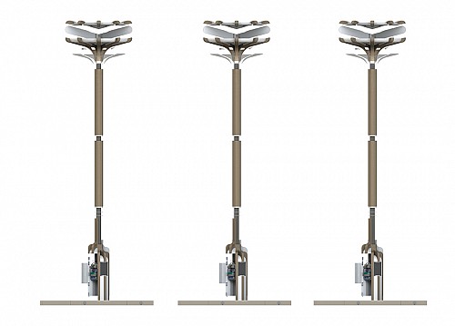 设计师Scott Moore设计的环保路灯充电桩Luna