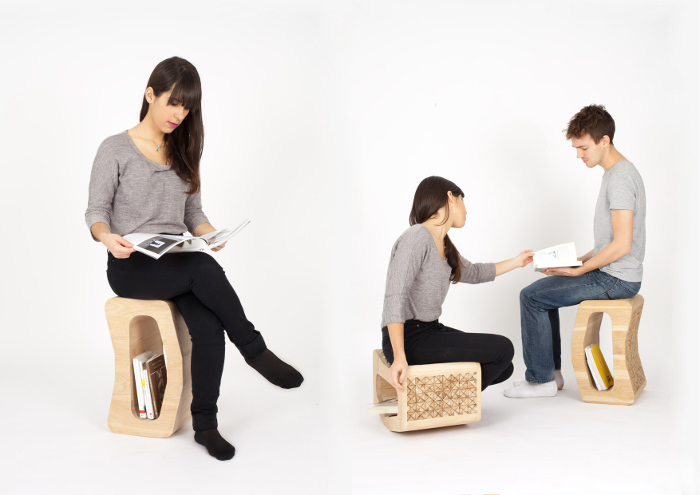 创意多功能实木座椅ASSISE BRIK