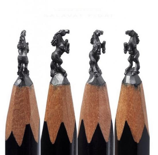 创意铅笔尖雕塑