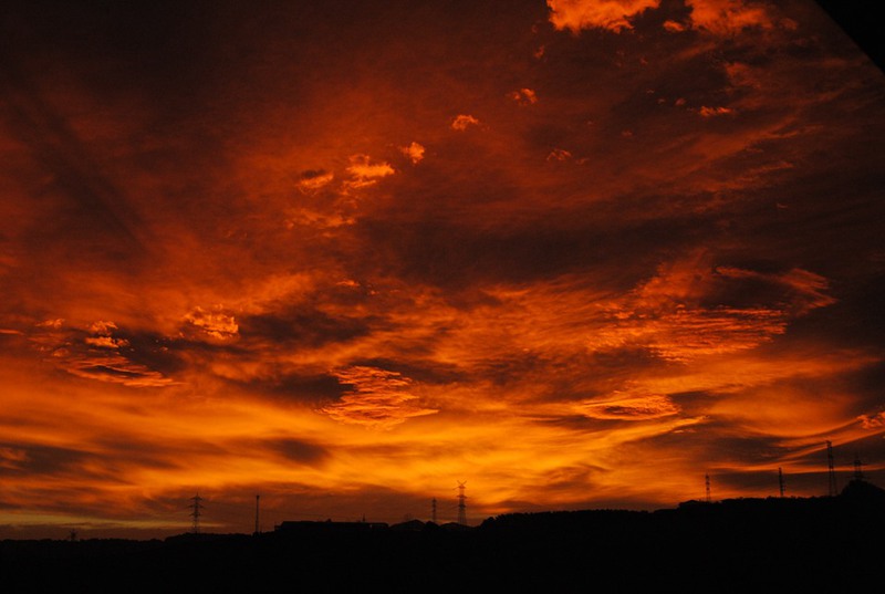 超美赞的日落时的天空景色图片