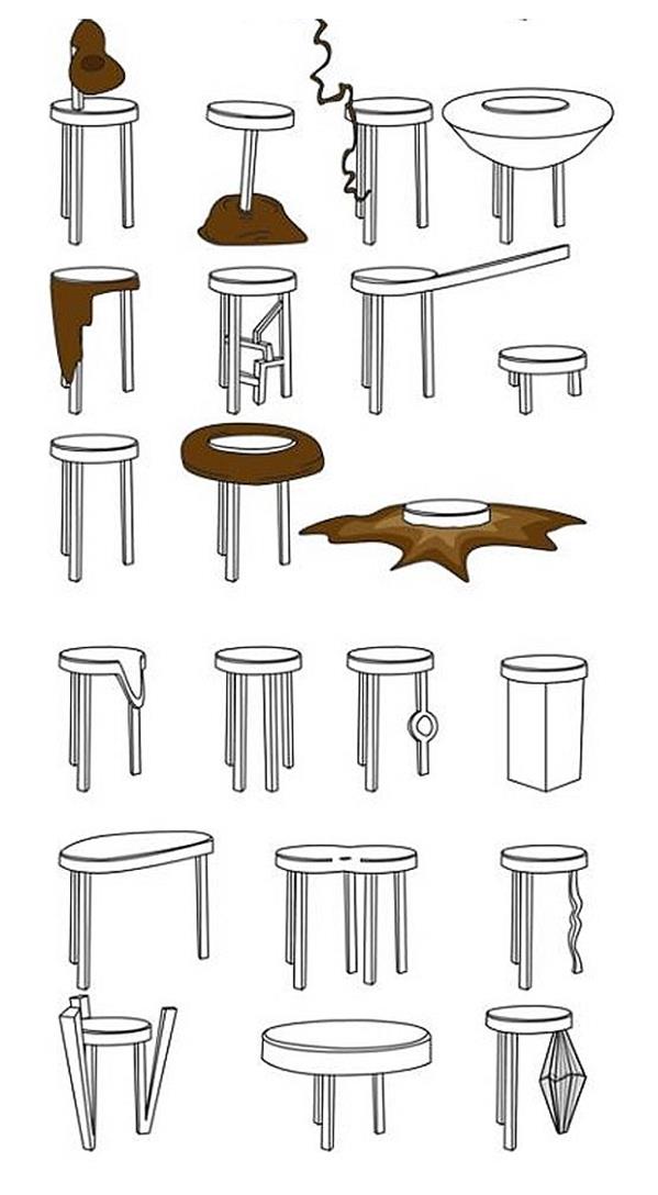 发散性椅子和贴片椅子的创意设计