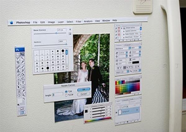 爱疯应用程序冰箱磁贴和photoshop创意磁贴设计