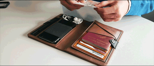 内置充电宝的智能护照夹