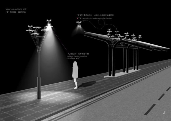 创意无人机路灯