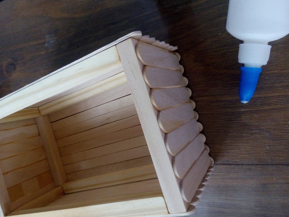 雪糕棒手工DIY 实用抽纸盒的做法图解教程