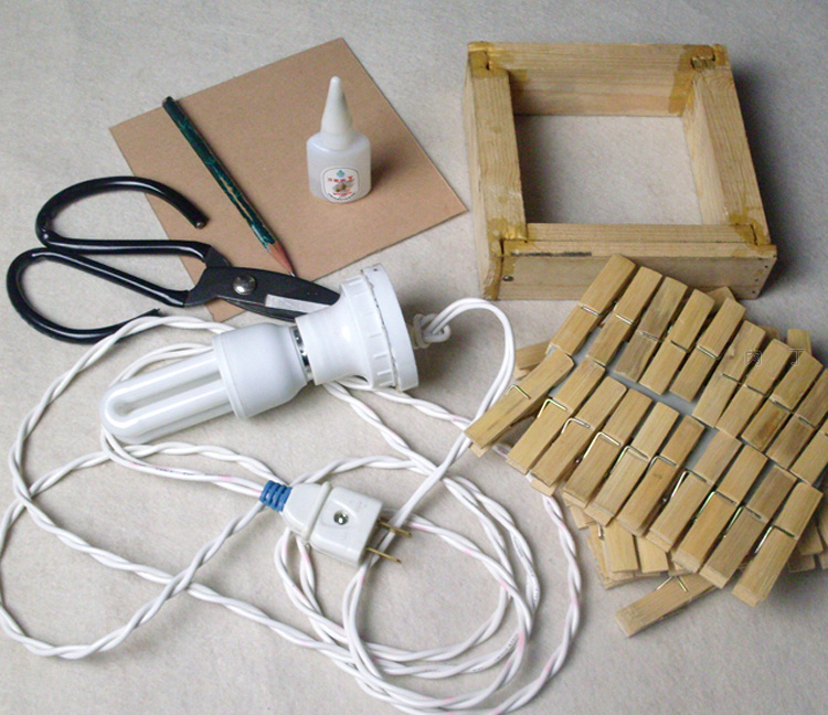 竹夹子手工DIY漂亮的台灯做法图解教程