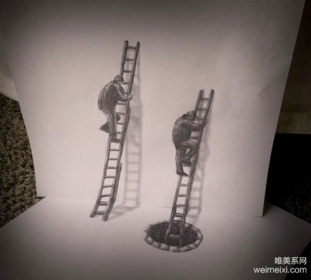 以假乱真的3D立体铅笔画,太逼真了