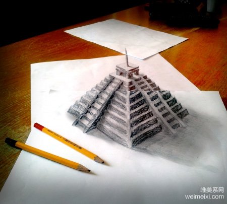 以假乱真的3D立体铅笔画,太逼真了