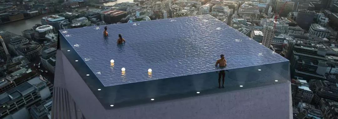 这才叫360度全景无边游泳池！
