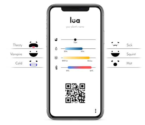 Lua 可以显示15种不同表情的智能盆栽