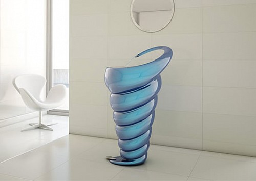 最美的海螺台盆，螺旋洗脸盆创意设计