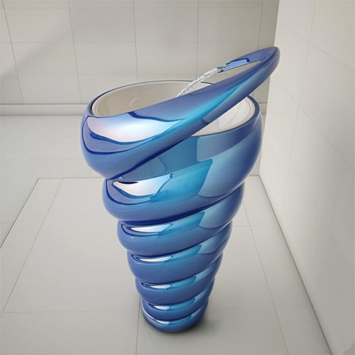 最美的海螺台盆，螺旋洗脸盆创意设计